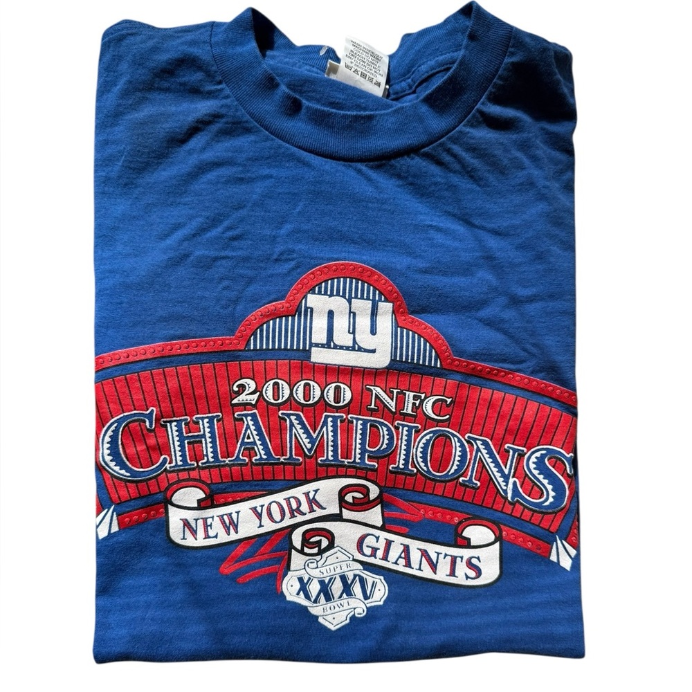 NWOT New York Giants 2000 NFC Champions Lee Sport Blue T-Shirt - Picture 3 of 8
